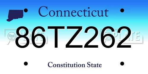 86TZ262 Connecticut License Plate