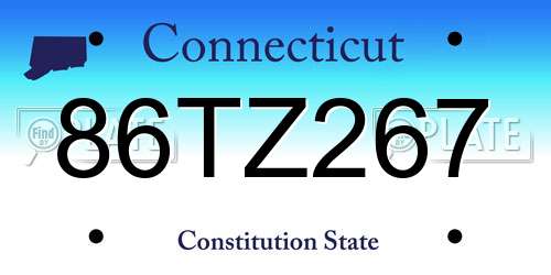 86TZ267 Connecticut License Plate