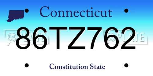 86TZ762 Connecticut License Plate