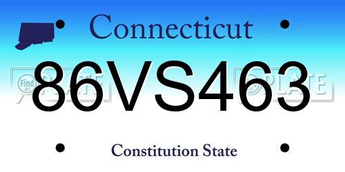 86VS463 Connecticut License Plate