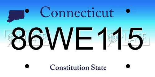 86WE115 Connecticut License Plate