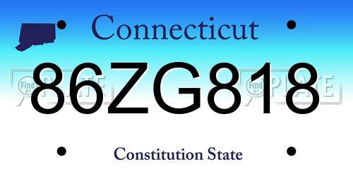 86ZG818 Connecticut License Plate