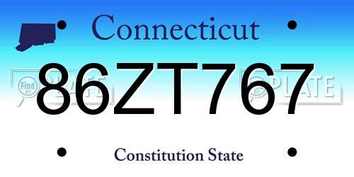 86ZT767 Connecticut License Plate