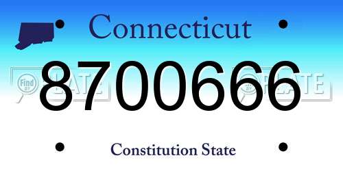 8700666 Connecticut License Plate