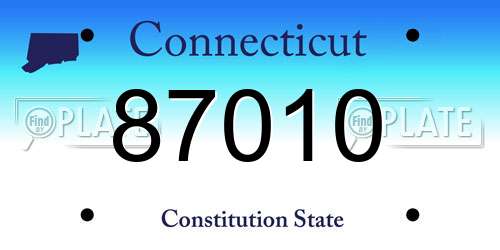 87010 Connecticut License Plate