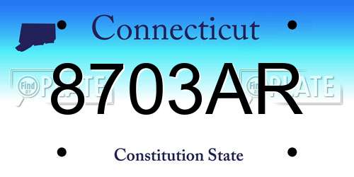8703AR Connecticut License Plate