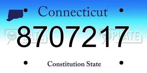 8707217 Connecticut License Plate
