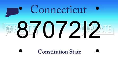 87072I2 Connecticut License Plate