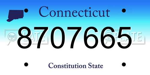 8707665 Connecticut License Plate