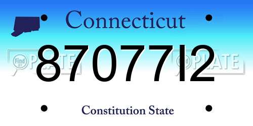 87077I2 Connecticut License Plate