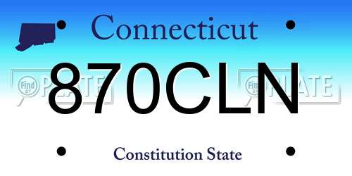 870CLN Connecticut License Plate