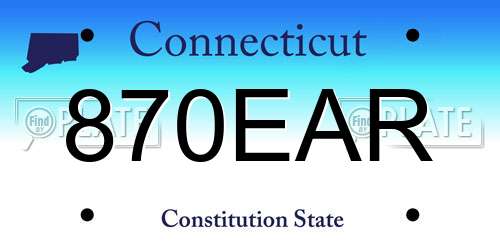 870EAR Connecticut License Plate