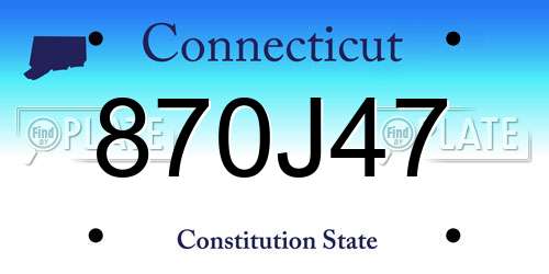 870J47 Connecticut License Plate