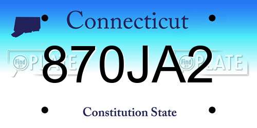 870JA2 Connecticut License Plate