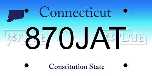 870JAT Connecticut License Plate