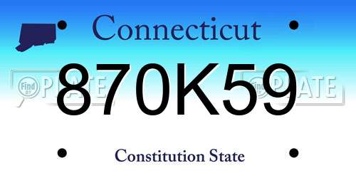 870K59 Connecticut License Plate