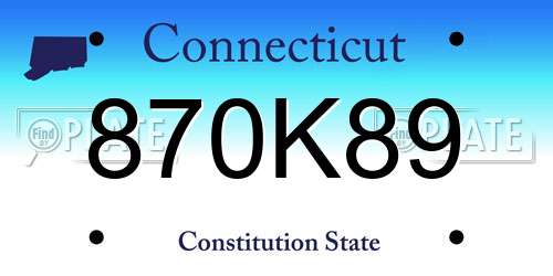 870K89 Connecticut License Plate