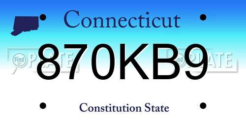 870KB9 Connecticut License Plate