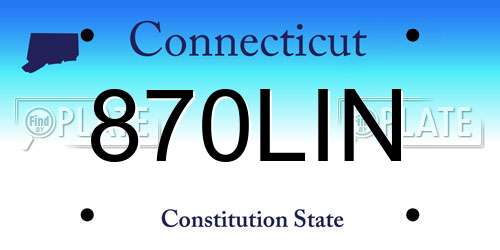 870LIN Connecticut License Plate