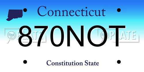 870NOT Connecticut License Plate