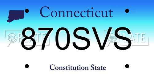 870SVS Connecticut License Plate