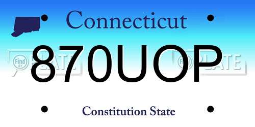 870UOP Connecticut License Plate