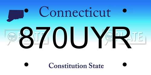 870UYR Connecticut License Plate