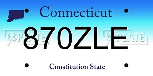 870ZLE Connecticut License Plate