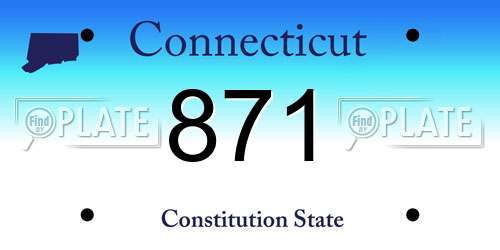 871 Connecticut License Plate