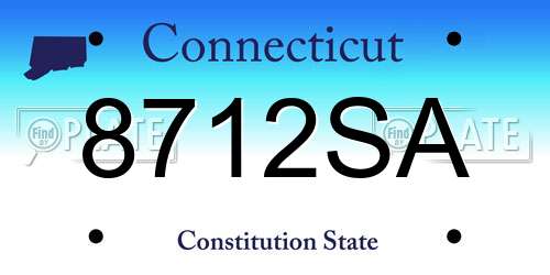 8712SA Connecticut License Plate