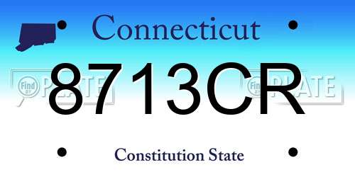 8713CR Connecticut License Plate