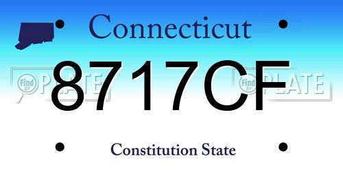 8717CF Connecticut License Plate