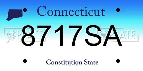 8717SA Connecticut License Plate