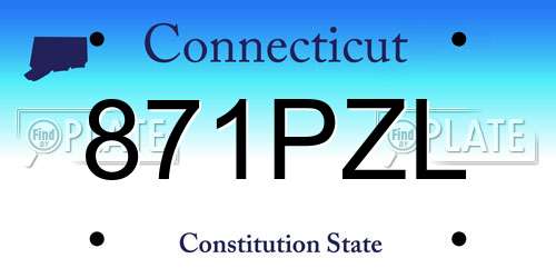 871PZL Connecticut License Plate