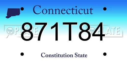 871T84 Connecticut License Plate
