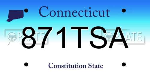 871TSA Connecticut License Plate