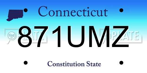 871UMZ Connecticut License Plate