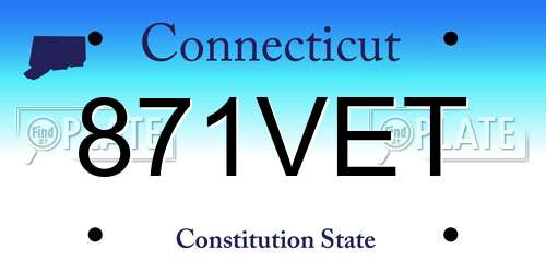 871VET Connecticut License Plate