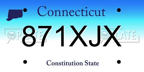 871XJX Connecticut License Plate
