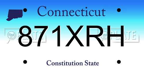 871XRH Connecticut License Plate