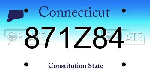 871Z84 Connecticut License Plate