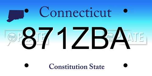 871ZBA Connecticut License Plate