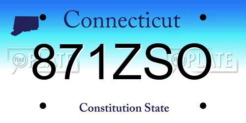 871ZSO Connecticut License Plate
