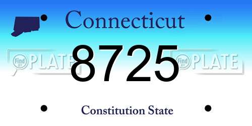 8725 Connecticut License Plate
