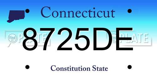 8725DE Connecticut License Plate