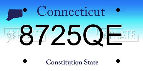 8725QE Connecticut License Plate