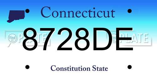 8728DE Connecticut License Plate