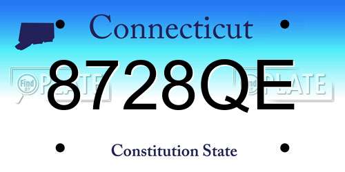 8728QE Connecticut License Plate