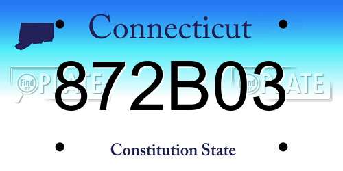 872B03 Connecticut License Plate