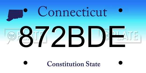 872BDE Connecticut License Plate